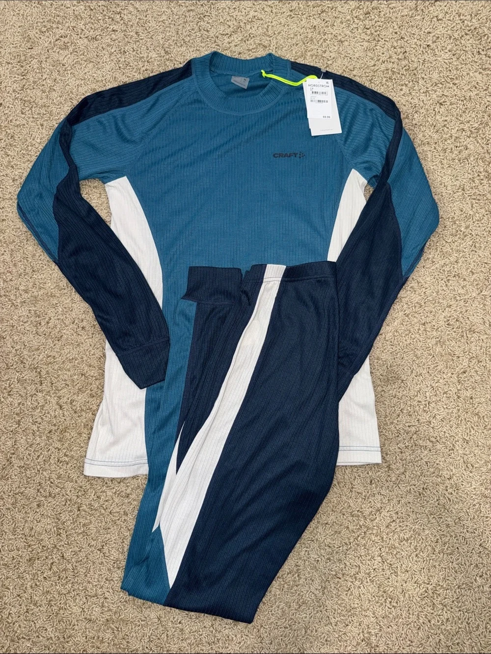 Craft Core Dry Baselayer Set Men’s Medium NWT | Blaze | Recycled Polyester Therm